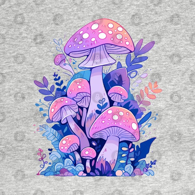 Pastel Cute Psychedelic Mushrooms by DarkSideRunners